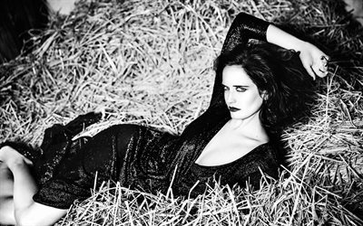 Eva Green, model, actress, beautiful girl, black dress