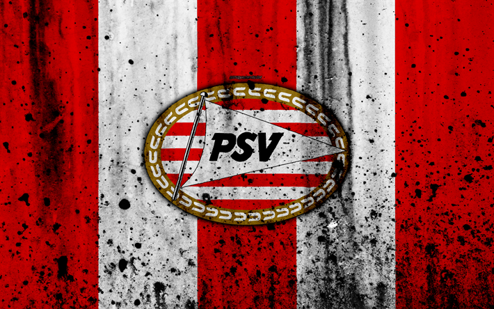 fc psv eindhoven, 4k, eredivisie, grunge, psv, logo, soccer, football club, netherlands, psv eindhoven, art, stone texture, psv eindhoven fc