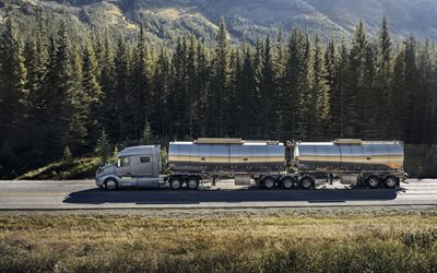 4k, Volvo VNL, citerne, 2018 camions, de nouvelles VNL, route, Volvo trucks