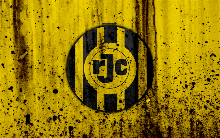 FC Roda, 4k, Eredivisie, grunge, logo, soccer, football club, Netherlands, Roda, art, stone texture, Roda FC