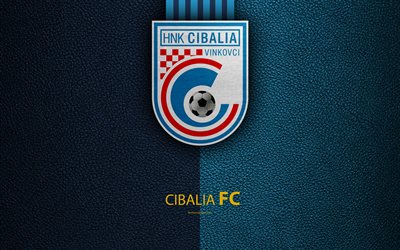 Cibalia FC, 4k, emblem, Vinkovci, Croatia, HNL, logo, football, leather texture, Croatian football club, Croatian Football Championship, T-Com Prva HNL