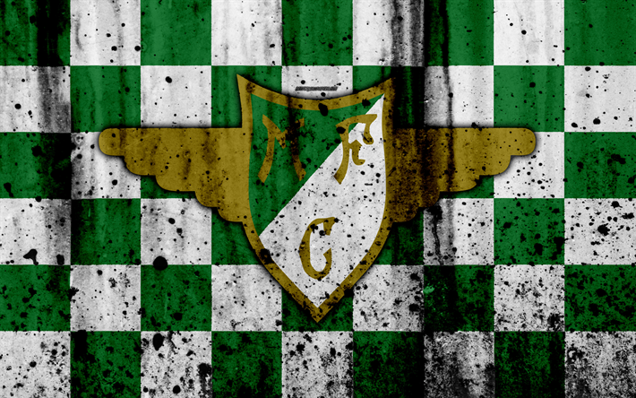 Moreirense FC, 4k, grunge, Primeira Liga, football, de l&#39;art, du Portugal, de Moreirense, club de football, texture de pierre