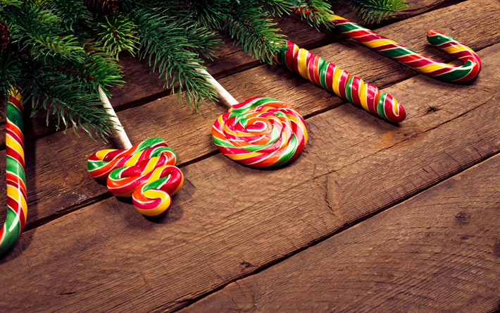 Christmas, New Year, lollipops, 2018, Christmas tree