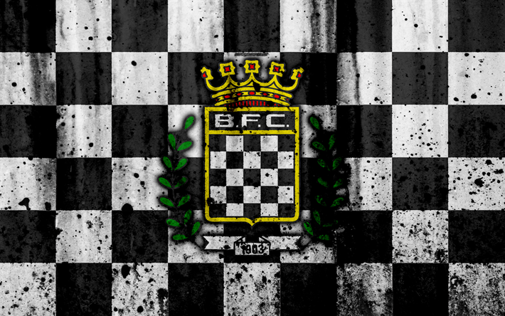 FC Boavista, 4k, grunge, Primeira Liga, calcio, arte, Portogallo, Boavista, club di calcio, pietra, texture, Boavista FC