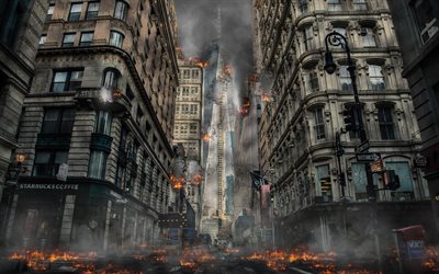 apocalypse, 4k, buildings, destruction, skyscrapers, America