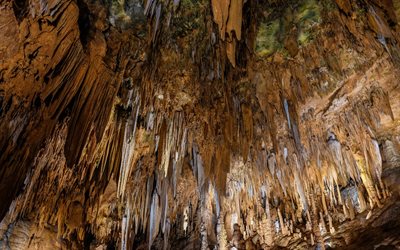 grutas de estalactites, Virginia, Lurey cavernas, estalactites, EUA, rochas