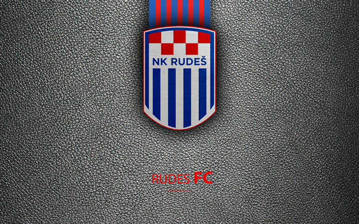 NK Rudes, 4k, エンブレム, HNL, ザグレブ, クロアチア, ロゴ, サッカー, Rudes FC, 革の質感, クロアチアのサッカークラブ, クロアチアのサッカー選手権大会, T-Com HNL初