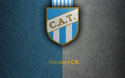 Club Atletico Tucuman, 4k, logo, San Miguel, Argentina, leather texture, football, Argentinian football club, Tucuman FC, emblem, Superliga, Argentina Football Championships, First Division