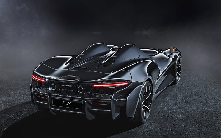 2021, McLaren Elva, vista posterior, exterior, nuevo negro Elva, supercar, coches deportivos Brit&#225;nicos de McLaren