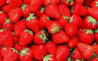 strawberries, macro, berries, fruits, food textures, same berries, fresh fruits