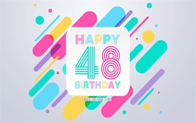 Happy 48th Years Birthday, Abstract Birthday Background, Happy 48th Birthday, Colorful Abstraction, 48th Happy Birthday, Birthday lines background, 48 Years Birthday, 48 Years Birthday party