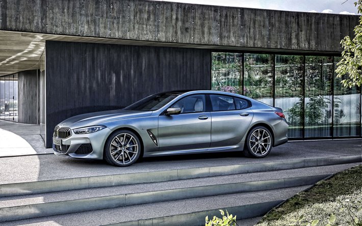 2020, BMW 8-S&#233;rie Gran Coup&#233;, vista lateral, exterior, nova prata 8-S&#233;rie, carros alem&#227;es, BMW