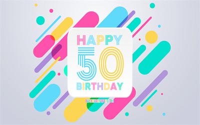 Happy 50th Years Birthday, Abstract Birthday Background, Happy 50th Birthday, Colorful Abstraction, 50th Happy Birthday, Birthday lines background, 50 Years Birthday, 50 Years Birthday party