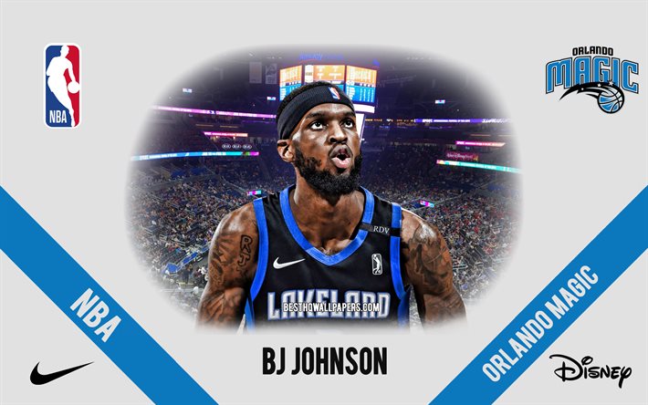 BJ Johnson, Orlando Magic, Joueur de basket-ball am&#233;ricain, NBA, portrait, Etats-Unis, basket-ball, Amway Center, Orlando Magic logo, Robert Johnson Jr
