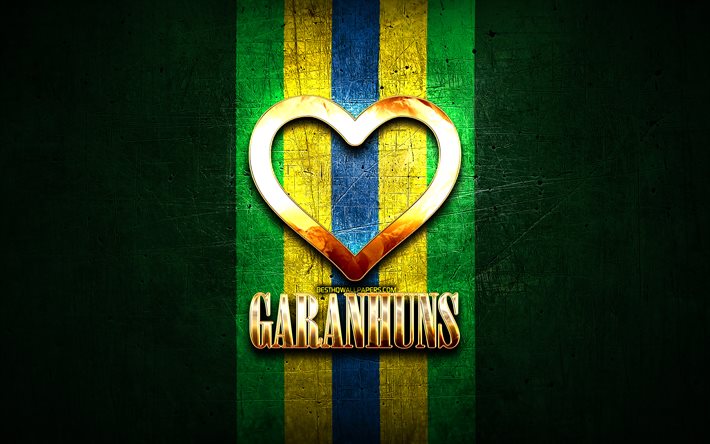 Rakastan Garanhunsia, brasilialaiset kaupungit, kultainen kirjoitus, Brasilia, kultainen syd&#228;n, Garanhuns, suosikkikaupungit, Love Garanhuns