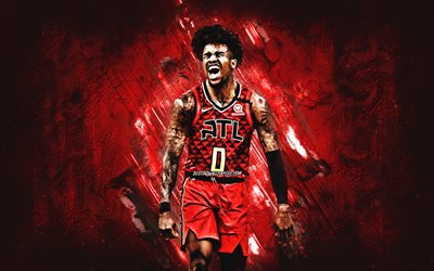 Brandon Goodwin, NBA, Atlanta Hawks, red stone background, basketball, american basketball player