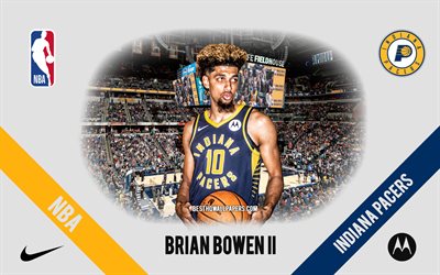 Brian Bowen II, Indiana Pacers, American Basketball Player, NBA, portrait, USA, basketball, Bankers Life Fieldhouse, Indiana Pacers logo