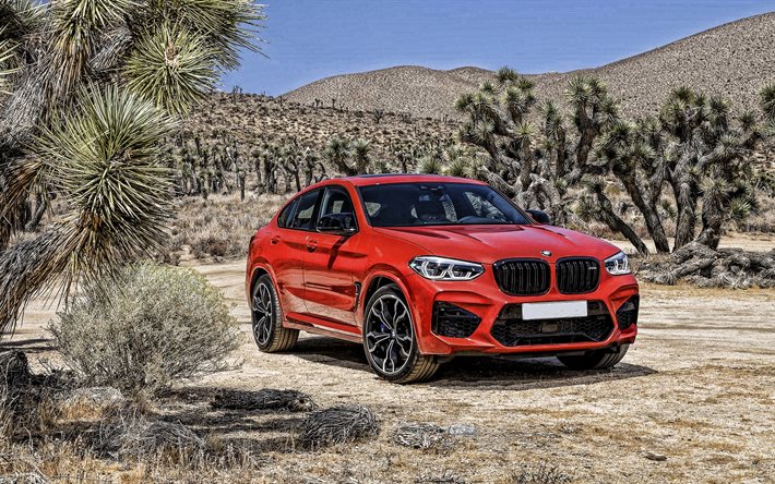 BMW X4, 2021, front view, exterior, sports coupe, new red X4, german cars, BMW