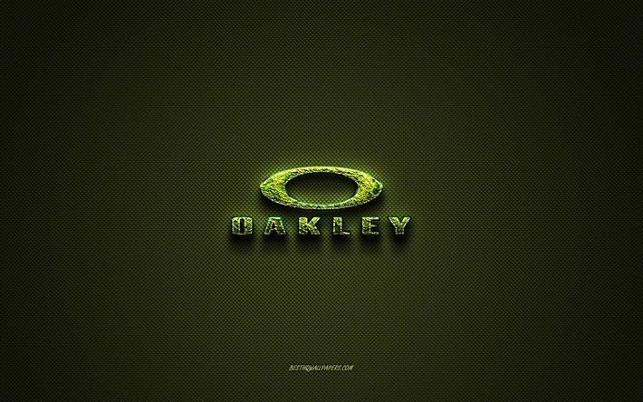 Descargar fondos de pantalla Logo Oakley, logo créatif vert, logo d'art  floral, emblème Oakley, texture en fibre de carbone verte, Oakley, art  créatif libre. Imágenes fondos de descarga gratuita