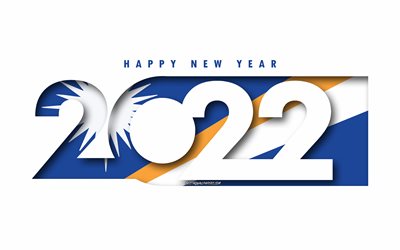 Happy New Year 2022 Marshall Islands, white background, Marshall Islands 2022, Marshall Islands 2022 New Year, 2022 concepts, Marshall Islands, Flag of Marshall Islands