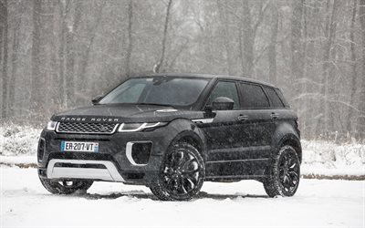Range Rover Evoque Autobiography, 4k, 2018 cars, SUVs, winter, Land Rover, Range Rover