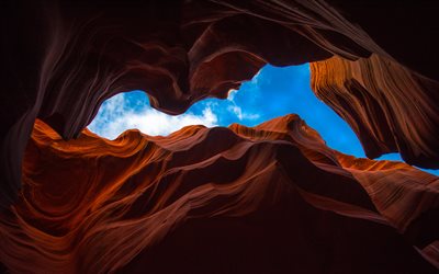 Antelope Canyon, kallioita, american maamerkkej&#228;, Arizona, Amerikassa, USA