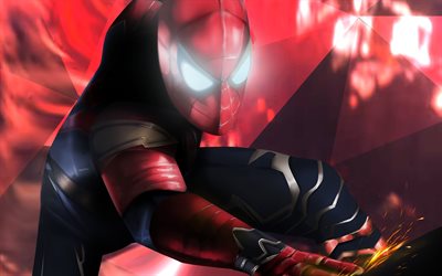 Spiderman, 4k, arte, Avengers Infinity War, 2018 pel&#237;cula, traje nuevo, los superh&#233;roes