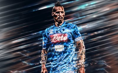 Marek Hamsik, Napoli, Slovak footballer, attacking midfielder, captain, 17 number Napoli, portrait, art, Serie A, Italy, soccer players, SSC Napoli, Hamsik