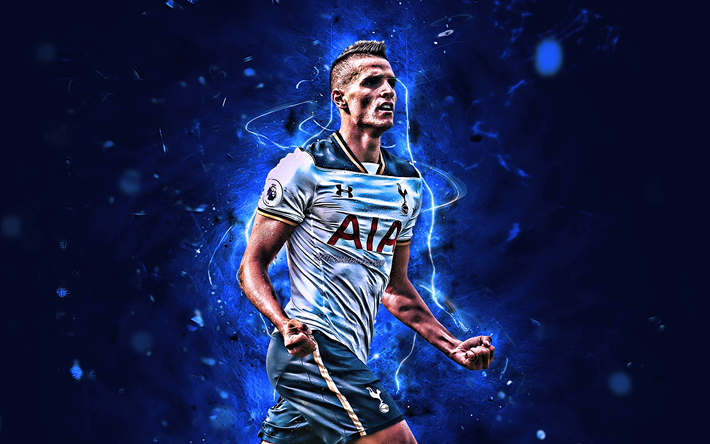 Erik Lamela, midfielder, Tottenham Hotspur, soccer, argentine footballers, Lamela, Premier League, neon lights, Tottenham FC