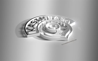 Kasimpasa, 3D steel logo, Turkish football club, 3D emblem, Istanbul, Turkey, Kasimpasa metal emblem, Super Lig, football, creative 3d art