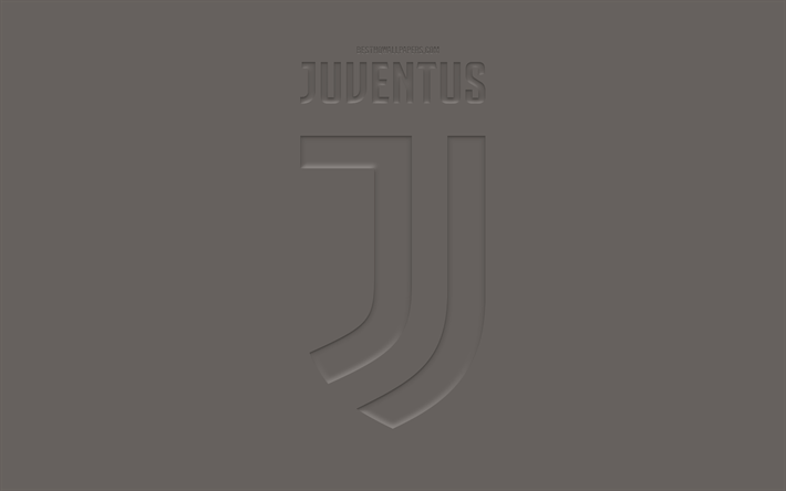 Juventus FC, nouveau logo officiel de gris, de l&#39;art, nouvel embl&#232;me, fond gris, italien, club de football, champion, Turin, Italie, Serie A, de football, de la Juve