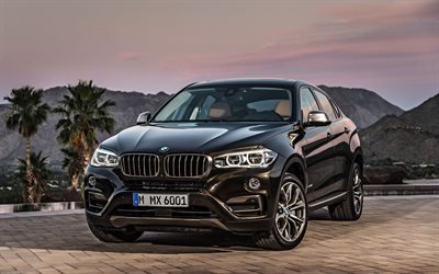 BMW X6, 2018, 4k, sport SUV, lyx bilar, svart X6, BMW
