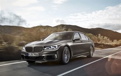 BMW M760i Estetik, yol, 2018 arabalar, BMW 7 Serisi, Alman otomobil, BMW
