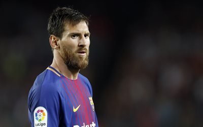 Lionel Messi, 4k, portr&#228;tt, Argentinsk fotbollsspelare, FC Barcelona, Spanien