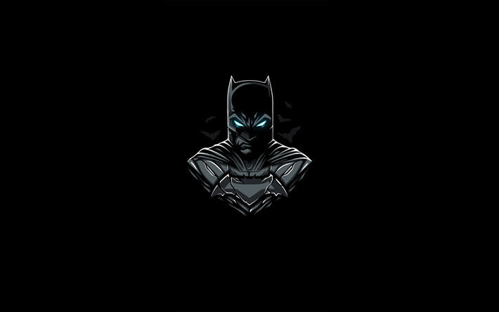 Batman, minimal, superhj&#228;ltar, svart bakgrund