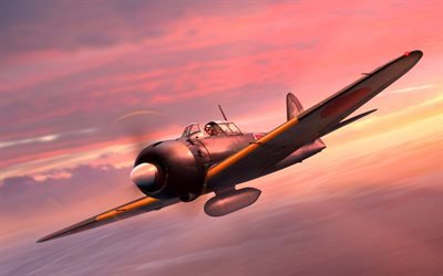 Mitsubishi A6M Zero, Japanese Fighter, Navy of Imperial Japan, A6M5, Japanese Navy, WWII