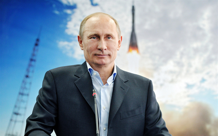 Vladimir Poutine, 4k, le Pr&#233;sident russe, le portrait, la F&#233;d&#233;ration de russie