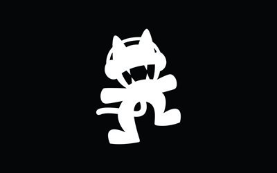 Monstercat, 4k, m&#237;nimo, fondo negro, Monstercat logotipo