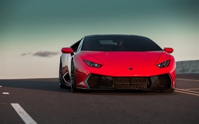 Vorsteiner, tuning, Lamborghini Huracan, 2018 cars, road, hypercars, red Huracan, Lamborghini