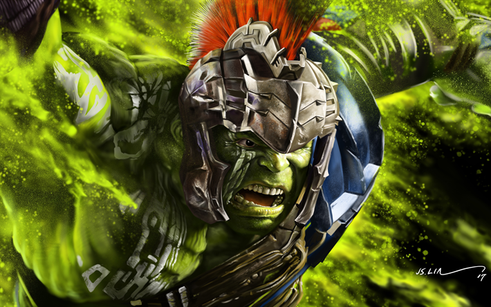 Hulk, los superh&#233;roes, el arte, la Tor Ragnarok