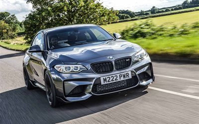 BMW M2, 2018, front view, gray m2, sports coupe, German cars, BMW