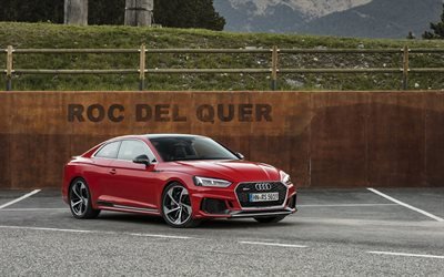 Audi RS5, 2018, kırmızı coupe, Alman otomobil, kırmızı yeni RS5, Audi