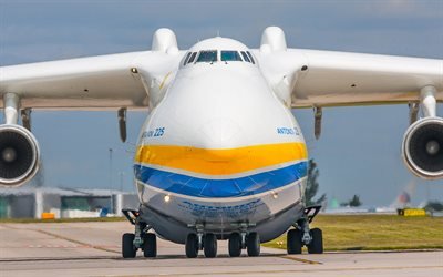 4k, AN-225, l&#228;hikuva, Kasakka, suurin lentokone, rahtikone, Antonov An-225 J&#228;sen, kuljetuskone, Ukraina, AN225, Antonov Airlines, Ukrainan ilma
