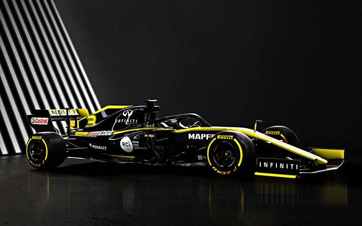 ルノー RS19, 2019, 式1, フロントビュー, 新しいレーシングカー2019年, RS19, フランスのチーム, F1, ルノー F1チーム