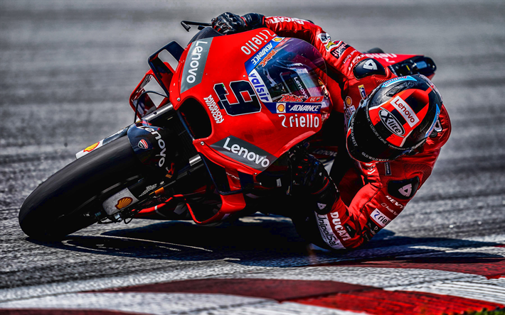 Danilo Petrucci, 4k, MotoGP, 2019 motos, Ducati Desmosedici GP19, v&#233;los de course, de la Mission Crible de l&#39;&#201;quipe Ducati en MotoGP 2019, Ducati, HDR