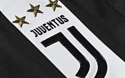 La Juventus FC, T-shirt logo, emblema, Tur&#237;n, Italia, el f&#250;tbol, club de f&#250;tbol italiano, de la Juve, de la Serie a, Blanquinegros