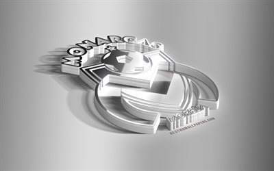 Monarcas Morelia, 3D de acero logotipo, Mexicana de f&#250;tbol del club, 3D emblema, Morelia, M&#233;xico, emblema de metal, de la Liga MX, f&#250;tbol, creativo, arte 3d