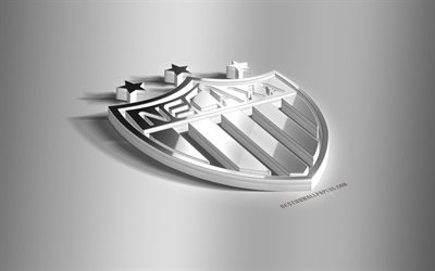 Club Necaxa, 3D steel logo, Mexican football club, 3D emblem, Aguascalientes, Mexico, metal emblem, Liga MX, football, creative 3d art