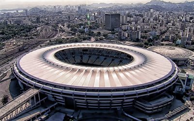 Maracana, cityscapes, aerial view, panorama, Estadio Jornalista Mario Filho, soccer, football stadium, Fluminense stadium, Flamengo stadium, Brazil, brazilian stadiums, Rio de Janeiro