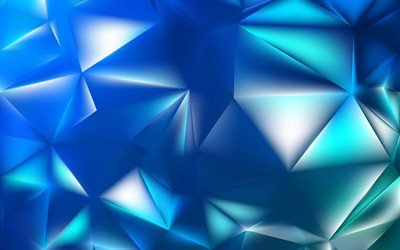 4k, mosaico azul, azul poligonal de fondo, de planta poligonal, textura, fondo azul, texturas abstractas, geom&#233;tricas de fondo
